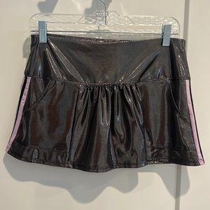 Lucky in love tennis skirt. Silver metallic size medium.